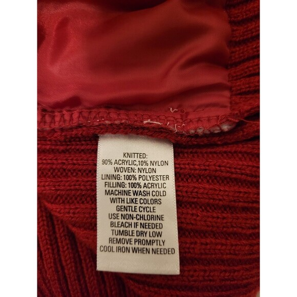 Great Northwest Clothing Co Cardigan Sweater Women XL Red Knit Nylon EUC - Picture 6 of 6